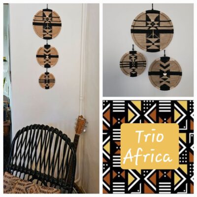 Style africain déco trio Africa - coloris beige/noir - Modèle Trio Africa -fifiecreation.com